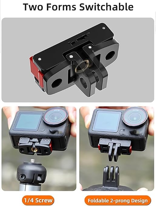 Magnetic Foldable Adapter Mount Compatible for DJI Osmo Action 5pro/4/3/2 Quick Release Adapter Extension with 1/4th Screw Adapter Base