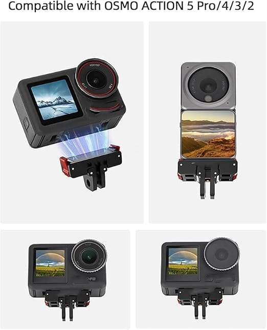 Magnetic Foldable Adapter Mount Compatible for DJI Osmo Action 5pro/4/3/2 Quick Release Adapter Extension with 1/4th Screw Adapter Base