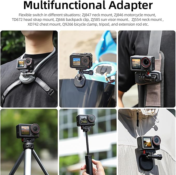 Magnetic Foldable Adapter Mount Compatible for DJI Osmo Action 5pro/4/3/2 Quick Release Adapter Extension with 1/4th Screw Adapter Base