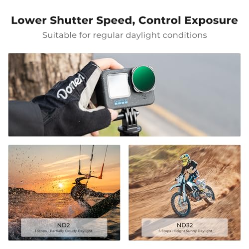 Gopro 13, 11, and 10 ND filter creating smooth cinematic motion blur for dynamic action footage.