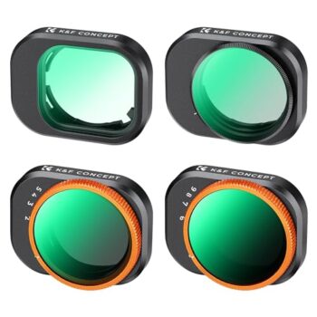K&F Concept variable ND filter kit for DJI Mini 4 Pro, featuring ND2-32 and ND32-512 ranges, essential for drone videography in India.