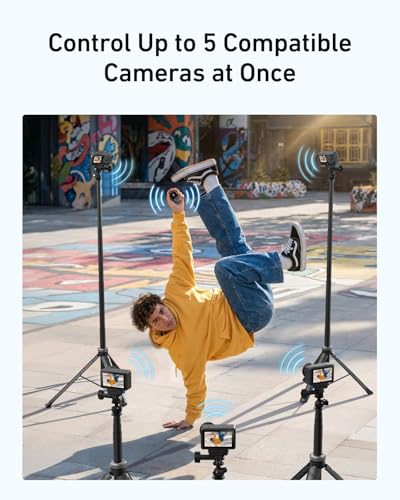 TELESIN T13 Bluetooth Remote for DJI Osmo Action 6/5 Pro/4 & Osmo 360, HD Color Screen Wireless Camera Remote, 60m Long Range, Waterproof, 8H Battery, Photo Video Time-Lapse Control