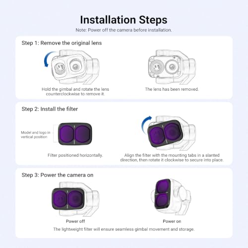 NEEWER ND Filter Set Compatible with DJI Osmo Pocket 4P Only, ND8 + ND16 + ND32 + ND64 HD Neutral Density Gimbal Action Camera Lens Filter Screen Protector Photography Accessories Kit