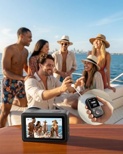 TELESIN T13 Bluetooth Remote for DJI Osmo Action 6/5 Pro/4 & Osmo 360, HD Color Screen Wireless Camera Remote, 60m Long Range, Waterproof, 8H Battery, Photo Video Time-Lapse Control