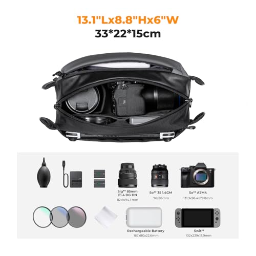 K&F Concept 2 in 1 Sling Bag & Multifunction Photography Crossbody Camera DSLR Backpack Portable Bag
