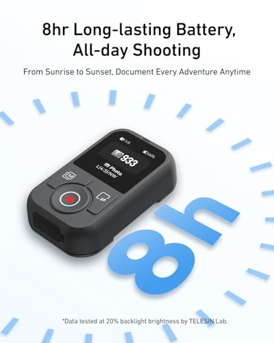TELESIN T13 Bluetooth Remote for DJI Osmo Action 6/5 Pro/4 & Osmo 360, HD Color Screen Wireless Camera Remote, 60m Long Range, Waterproof, 8H Battery, Photo Video Time-Lapse Control