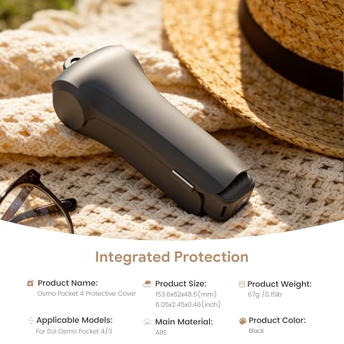 Protective Case for DJI Osmo Pocket 4/Pocket 3 Gimbal & Screen Protection | ABS Hard Shell Impact-resistant, Storage 3 Filter (CPL/ND/Wide Angle Lens), Silicone-like Texture, Portable Travel Cover