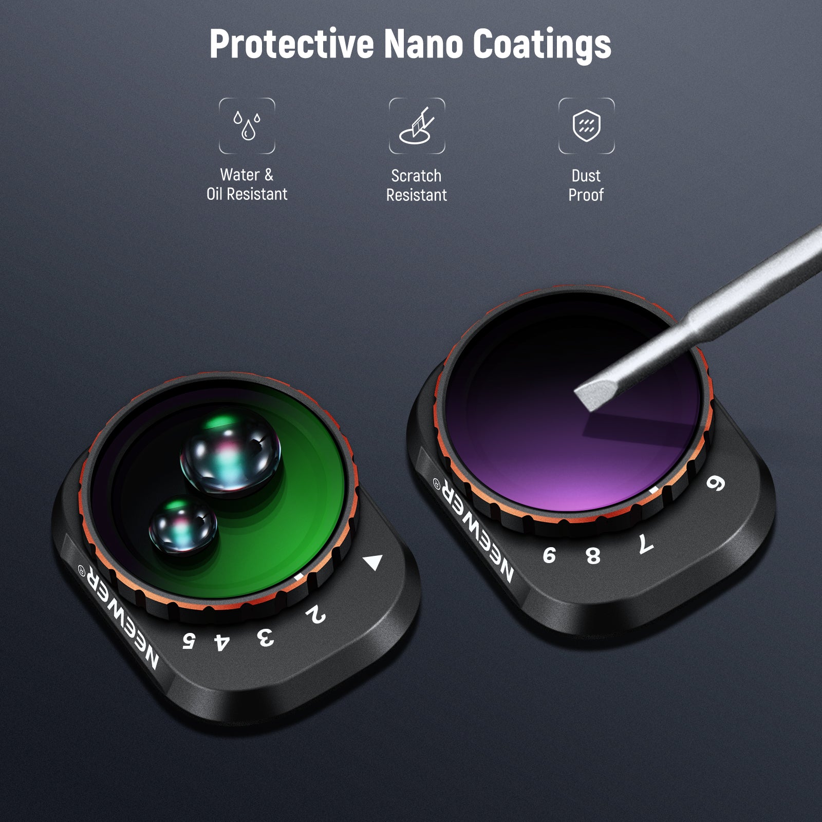NEEWER Variable ND Filter Set For DJI Mini 4 Pro (2-32+64-512)