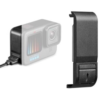 Replacement Battery Door for Continious Charging Battery Port Cover Compatible for GoPro 9/10/11/12, Dustproof USB Charging Pass Through Battery Door for Vlogging