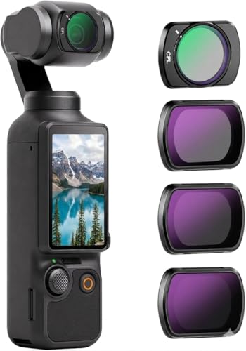 EdgeND Pocket 4 Magnetic ND Filter Kit (Adjustable CPL+ND8 ND16 ND32) Made for OSMO Pocket 4 HD Corning Glass Both Side MultiCoated Oleophobic 4Lens Set
