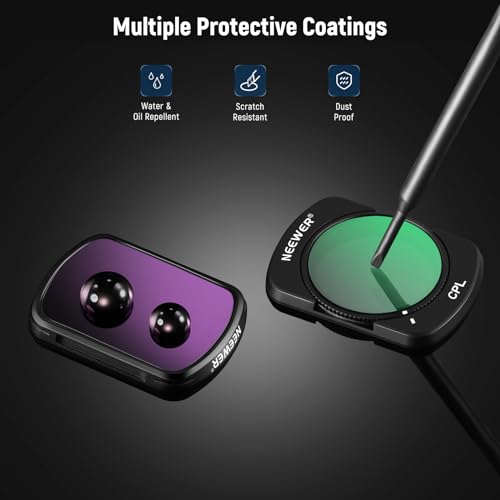 Comprehensive NEEWER magnetic ND and CPL filter kit, showcasing all contents for DJI Osmo Pocket 3 compatibility.